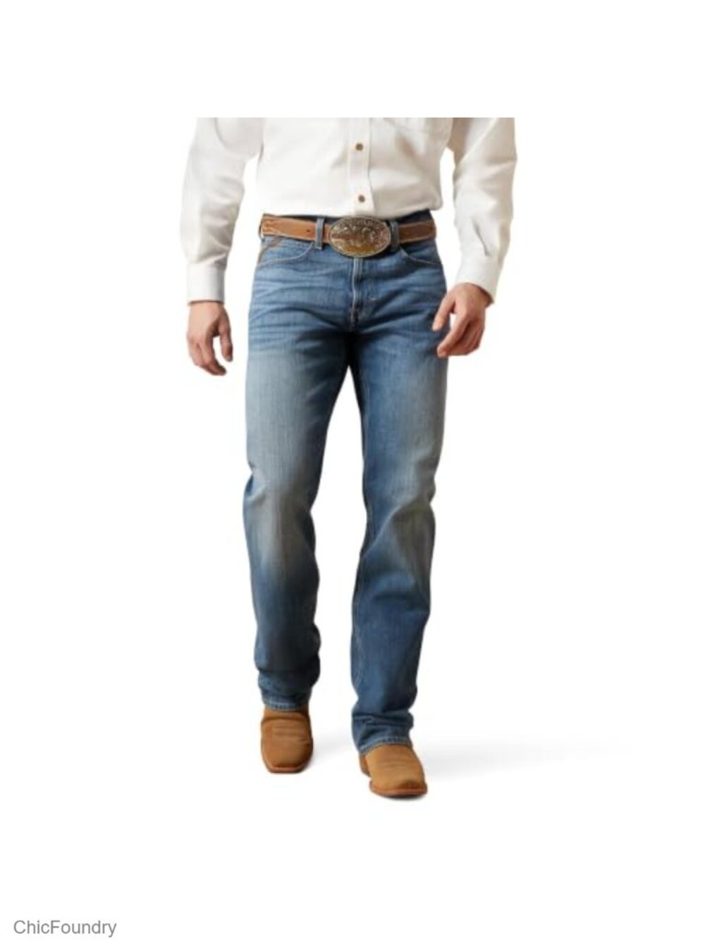 Men's Relaxed Fit Boot Cut Jeans Stretch Denim Western Workwear